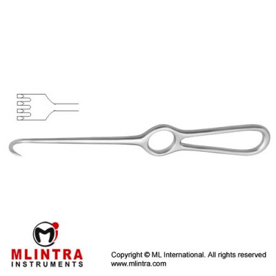 Volkmann Retractor 4 Sharp Prongs Stainless Steel, 22 cm - 8 3/4"